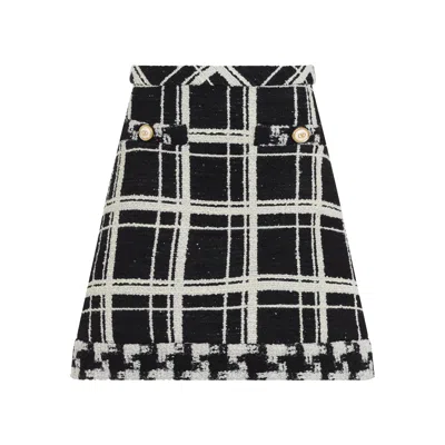 VALENTINO VALENTINO GARAVANI MACRO CHECK TWEED MINI SKIRT