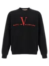 Valentino Crew Neck Sweatshirt Made In Italy In Black