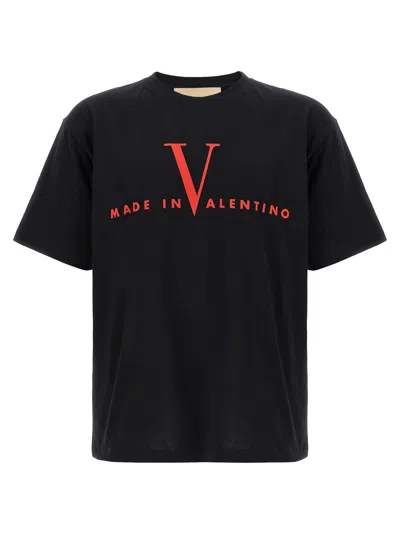 Valentino Crew Neck Short Sleeve T-shirt Design In Black