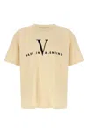 Valentino Garavani  Cotton T-shirt With Made In  Print In Neutral