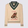Valentino Garavani Butter-coloured Sweater With Le Chien De La Maison