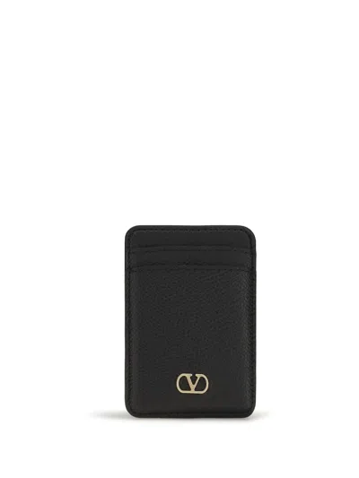Valentino Garavani Magnetic Card Case In Black