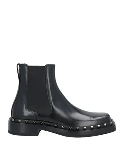 VALENTINO GARAVANI VALENTINO GARAVANI MAN ANKLE BOOTS BLACK SIZE 9 LEATHER