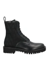 Valentino Garavani Man Ankle Boots Black Size 8 Leather, Textile Fibers In Black