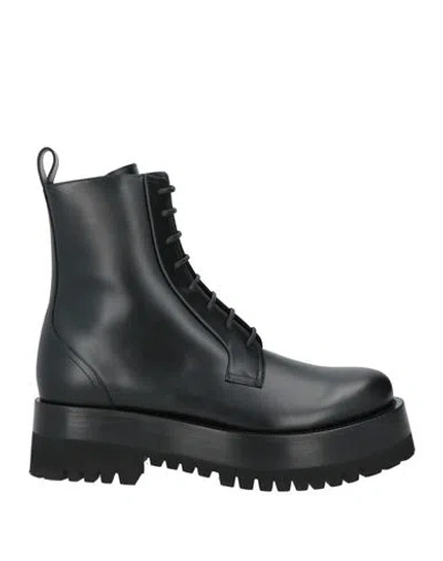 Valentino Garavani Man Ankle Boots Black Size 9 Leather