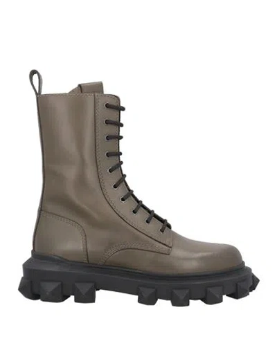 Valentino Garavani Man Ankle Boots Military Green Size 11 Soft Leather