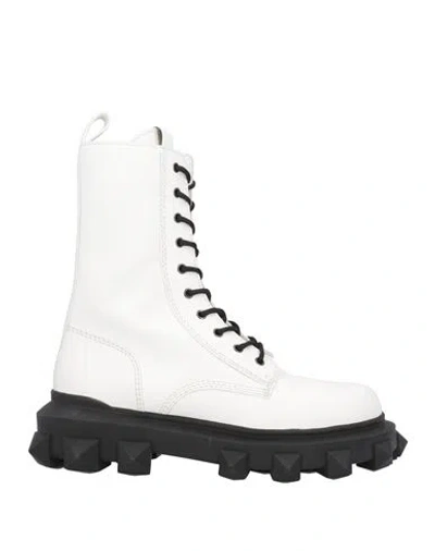 Valentino Garavani Man Ankle Boots White Size 11 Soft Leather