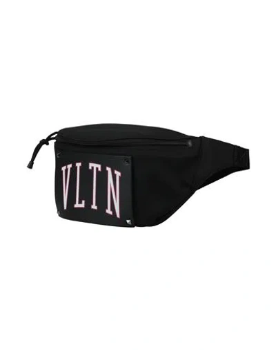 Valentino Garavani Man Belt Bag Black Size - Textile Fibers, Calfskin