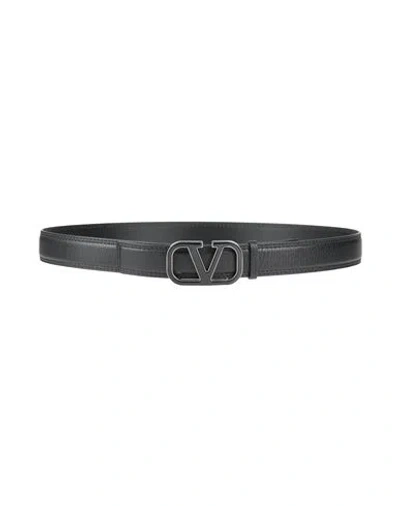 Valentino Garavani Man Belt Black Size 36 Leather