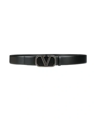 Valentino Garavani Man Belt Black Size 36 Leather