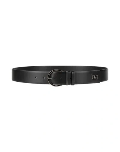 Valentino Garavani Man Belt Black Size 38 Leather