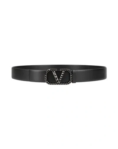 Valentino Garavani Man Belt Black Size 43 Leather