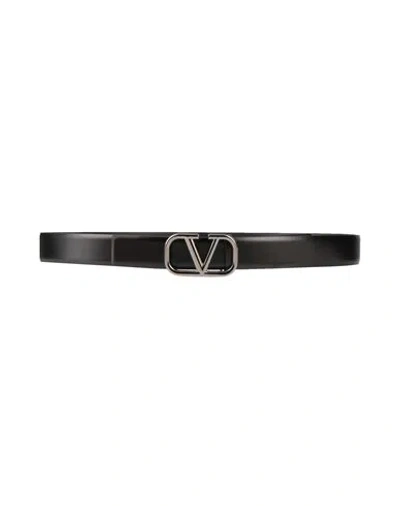 Valentino Garavani Man Belt Black Size 39.5 Leather