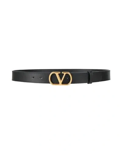 Valentino Garavani Leather Belt Adjustable Length Refined Design In Black