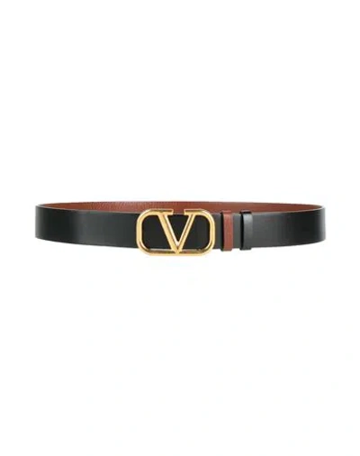 Valentino Garavani Man Belt Black Size 39.5 Leather
