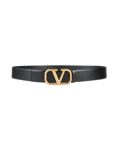 Valentino Garavani Man Belt Black Size 42 Leather