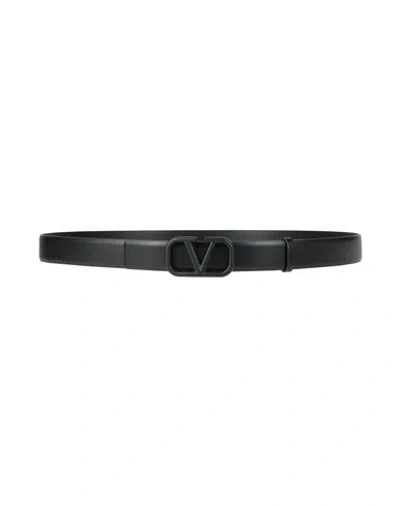 Valentino Garavani Man Belt Black Size 43.5 Leather