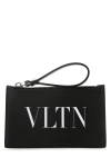 Valentino Garavani Man Black Leather Card Holder In Black