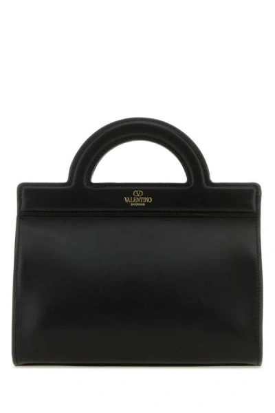 Valentino Garavani Man Black Leather Handbag