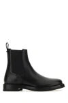 Valentino Studded Leather Ankle Boots With Elastic Panels In Black