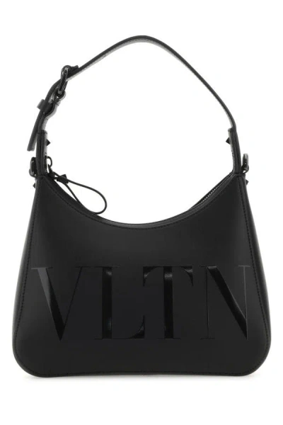 VALENTINO GARAVANI VALENTINO GARAVANI MAN BLACK LEATHER VLTN HANDBAG