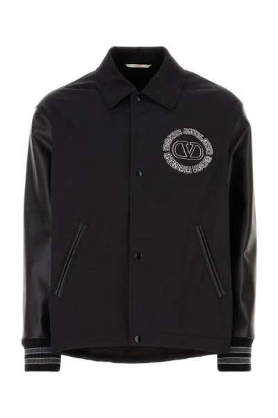 Valentino Black Polyester Blend Windbreaker
