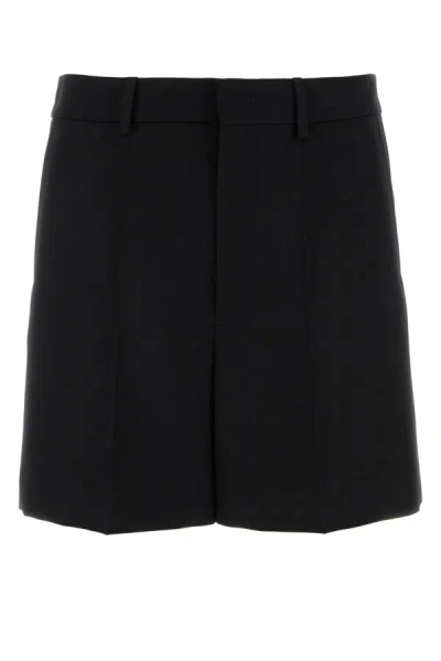 VALENTINO VALENTINO GARAVANI MAN BLACK WOOL BERMUDA SHORTS