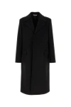 Valentino Oversize Wool Blend Coat With Structured Shoulders In Black