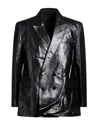 Valentino Garavani Man Blazer Black Size 44 Calfskin