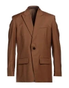 Valentino Garavani Man Blazer Camel Size 36 Wool, Mohair Wool, Cotton, Polyester In Beige