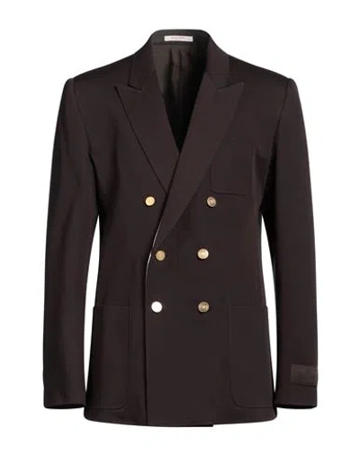 VALENTINO VALENTINO GARAVANI MAN BLAZER DARK BROWN SIZE 40 COTTON, ELASTANE, WOOL, VISCOSE