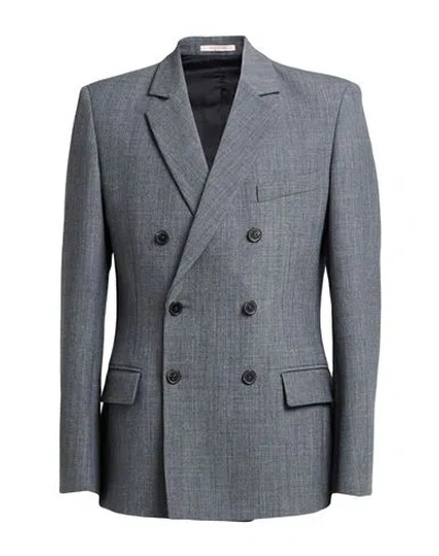 Valentino Garavani Man Blazer Grey Size 36 Polyester, Wool, Elastane, Polyamide, Cotton In Gray