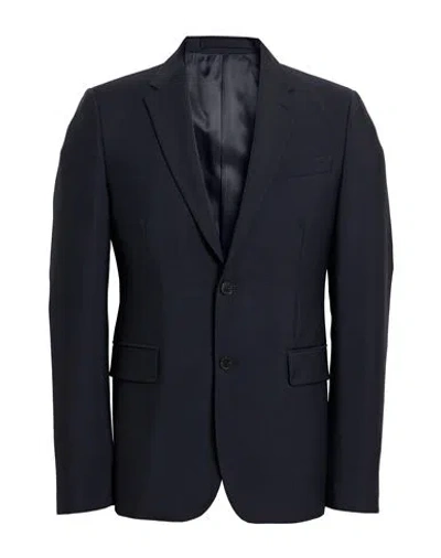 Valentino Garavani Man Blazer Midnight Blue Size 42 Virgin Wool In Black