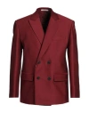 Valentino Double-breasted Wool And Silk Jacket In Red