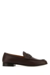 Valentino Vlogo Signature Leather Loafers In Brown