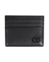 Valentino Garavani Man Cardholder Black Size - Leather