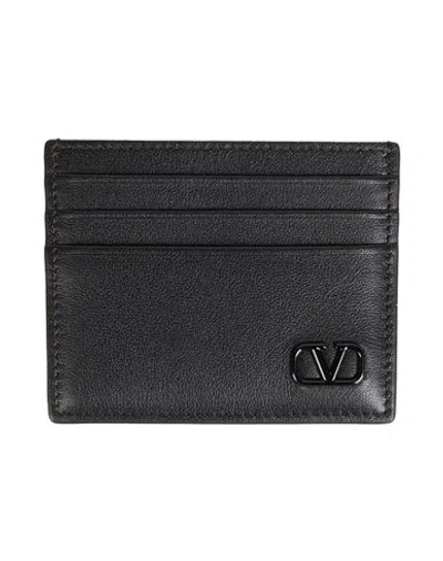 Valentino Garavani Man Cardholder Black Size - Leather