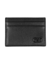 Valentino Garavani Man Cardholder Black Size - Leather In Black