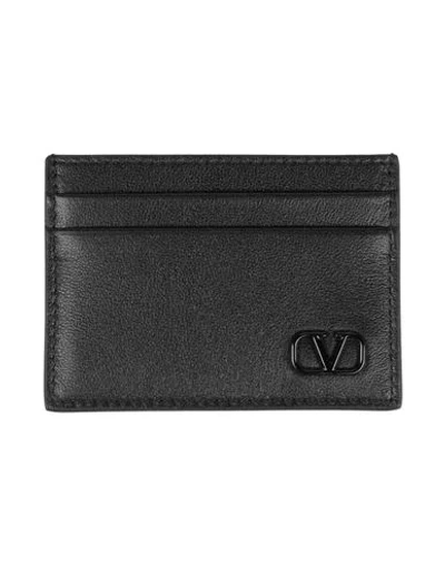 Valentino Garavani Man Cardholder Black Size - Leather