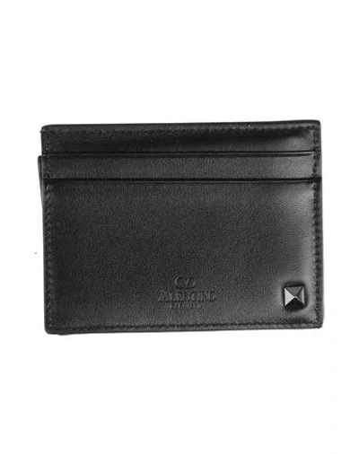 Valentino Garavani Man Cardholder Black Size - Leather