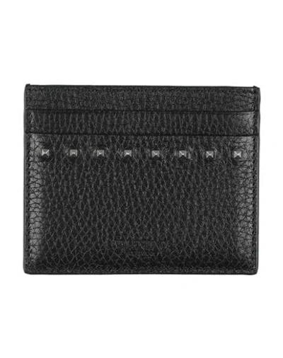 Valentino Garavani Man Cardholder Black Size - Leather