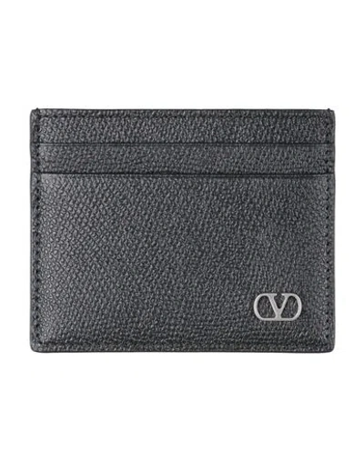 Valentino Garavani Man Cardholder Black Size - Leather