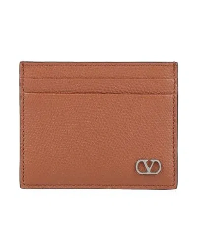 Valentino Garavani Man Cardholder Brown Size - Leather