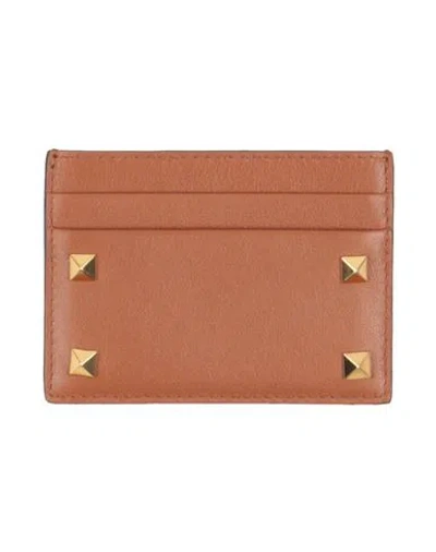 Valentino Garavani Man Cardholder Brown Size - Leather