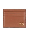 Valentino Garavani Man Cardholder Tan Size - Leather In Brown