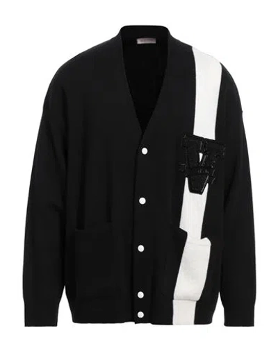 Valentino Garavani Man Cardigan Black Size L Virgin Wool, Cashmere, Polyester