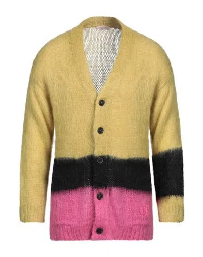 Valentino Garavani Man Cardigan Lime Green Size M Mohair Wool, Polyamide, Wool