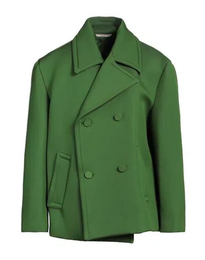 Valentino Wool Blend Caban Coat In Green