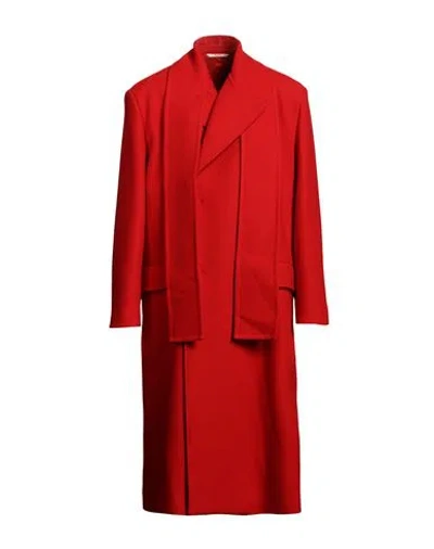 Valentino Garavani Man Coat Red Size 40 Virgin Wool, Polyamide