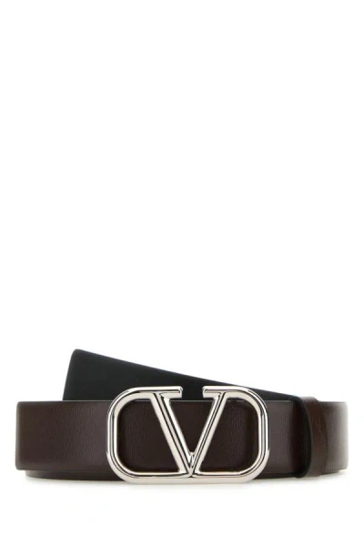 Valentino Garavani Man Dark Brown Leather Vlogo Signature Belt